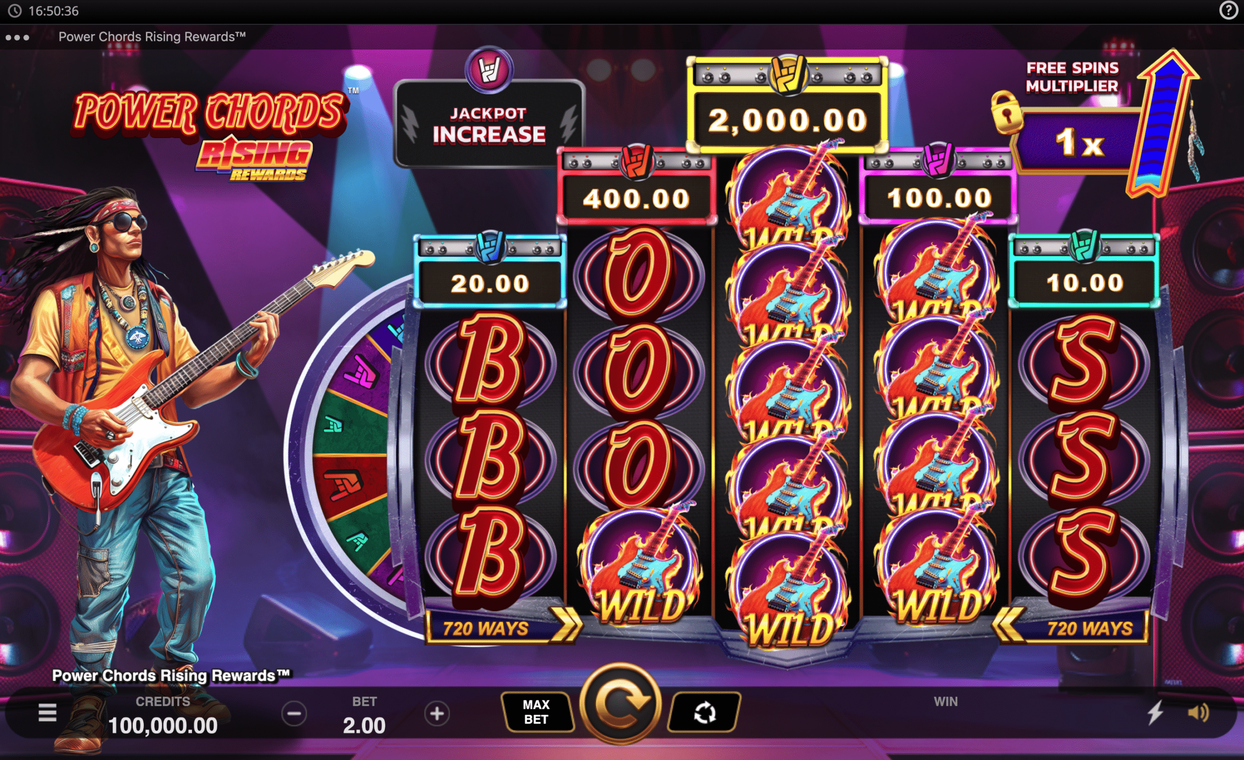 power chords rising slot machine