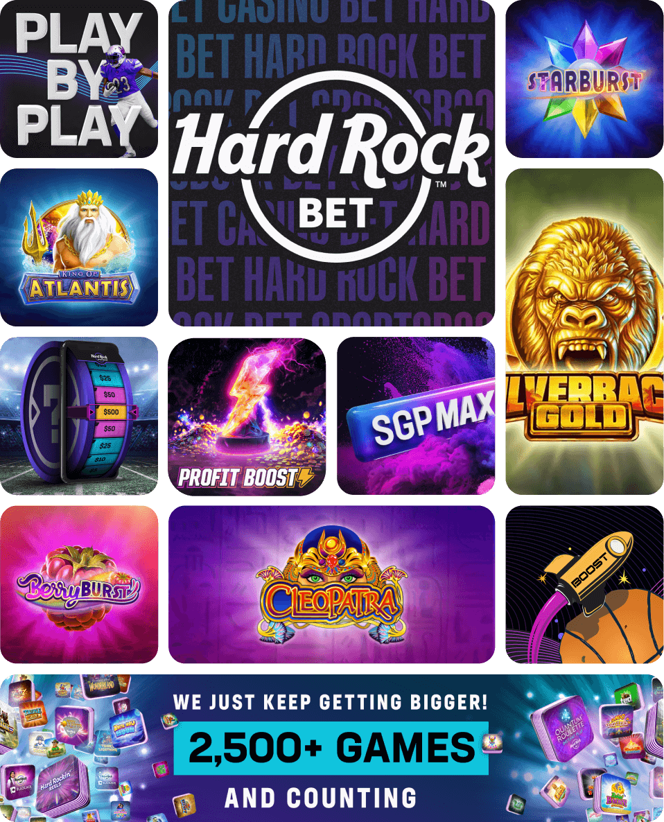 Hard Rock Bet Apps. WE just keep getting better. 2,500+ games and counting.