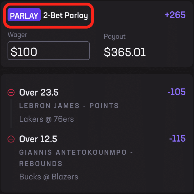 standard parlay vs SGP